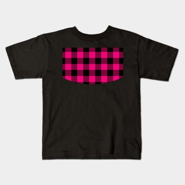 Pink Tartan - Classic Colorful Graphic Stripes Kids T-Shirt by Parin Shop